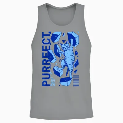 Purrfect Grip Cat Klettern Abenteuer Unisex Tank Top - Sport Grey