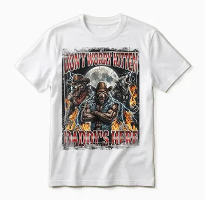 Daddy's Here Cowboy T-Shirt Pack of 3 Unisex T-Shirt - White