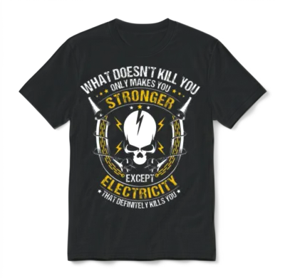 Electricity/electrician/sparky/electrical Worker Unisex T-Shirt - Black