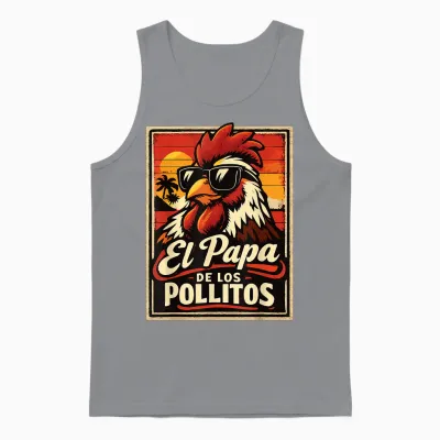 El Papa De Los Pollitos Funny Spanish Dia Del Padre Mexican Unisex Tank Top - Sport Grey