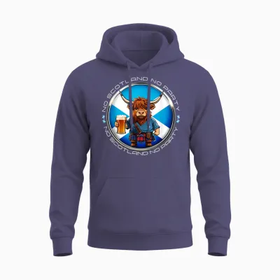 No Scotland No Party Scottish Flag Saltire Unisex Hoodie - Heather Sport Dark Navy