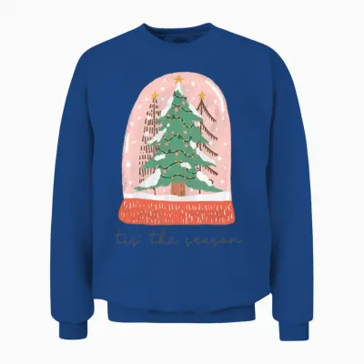 Retro Christmas Snow Globe Unisex Sweatshirt - Royal