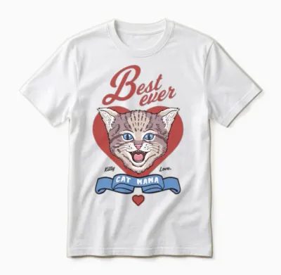 Best Ever Cat Mama Unisex T-Shirt - White
