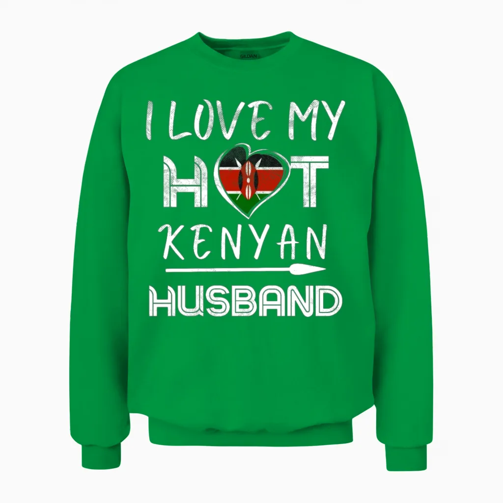 Funny Kenyan Husband - Couples & Matching Unisex Sweatshirt in Irish Green