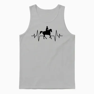 Horse Heartbeat Unisex Tank Top - Ash