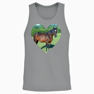 Horse Heart Design Unisex Tank Top - Sport Grey