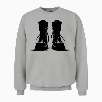 Combat Boots, Hiking Boots Unisex Sweatshirt - Ash