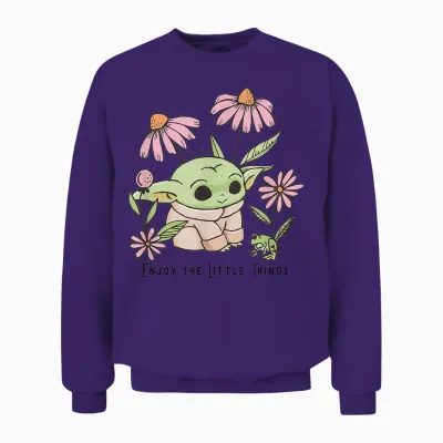 Star Wars: the Mandalorian Grogu Enjoy the Little Things Unisex Sweatshirt - Purple