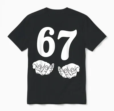 Six Seven 6 7 Funny 67 Gen Alpha Slang 6-7 Meme School Unisex T-Shirt - Black