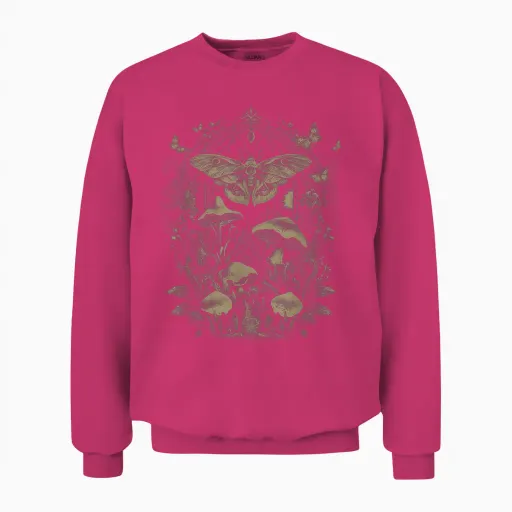 Butterfly Grunge Fairycore Therian Clothing Cute Moth Aesthetic Floral T-Shirt for Women & Girls, Unisex-Adults & Kids, Brown, Small, Short Sleeve, Classic Fit Unisex Sweatshirt - Heliconia