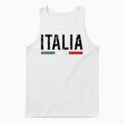 Italy Flag Vacation Travel Distressed Gifts Unisex Tank Top - White