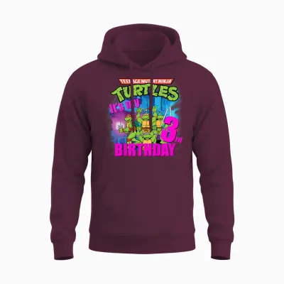 Mademark X Teenage Mutant Ninja Turtles - Kids Original Teenage Mutant Ninja Turtles 3rd Third Birthday Unisex Hoodie - Maroon
