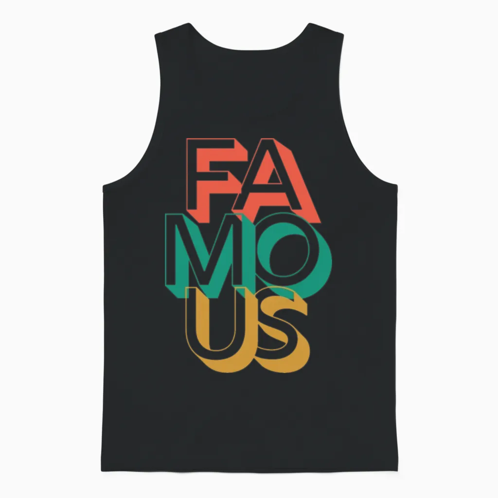 Retro Famous Unisex Tank Top in Black
