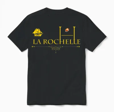 Rugby La Rochelle Rochelais Legend Supporter Player T-Shirt, Black, S Unisex T-Shirt - Black