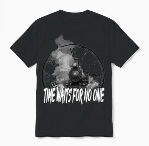 Time Express – Timeless Train Design Unisex T-Shirt in Black