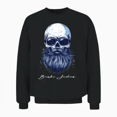 Beard Bearded Skull Skull Gift T-Shirt, Black, S Unisex Sweatshirt - Black