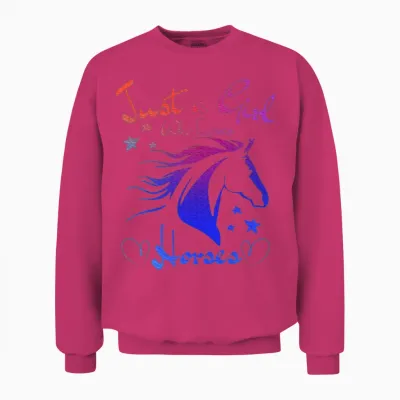 Just a Girl Who Loves Horses Horse Lover Horseback Unisex Sweatshirt - Heliconia