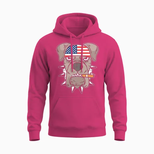 Dog Smoking Dog Walkers Gift Unisex Hoodie in Heliconia