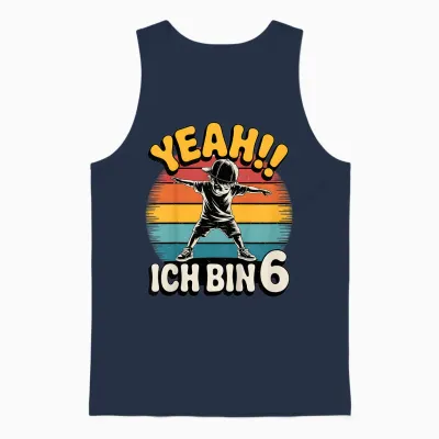 Kinder Yeah Ich Bin 6 Skater Geburtstag 6. Geburtstag Junge Retro Unisex Tank Top - Navy