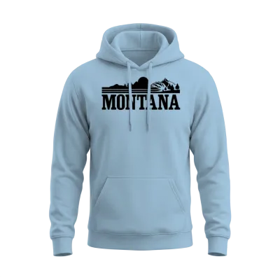 Montana Mountains Unisex Hoodie - Light Blue