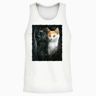 Süße Magische Katze Kätzchen Kitten Fantasy Kunst Unisex Tank Top - White