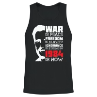 War Is Peace, 1984 Is Now - George Orwell Portrait Unisex Tank Top - Black – 2