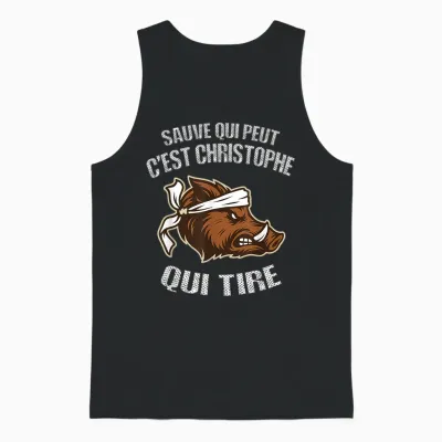 Hunter Name Christophe - Funny Boar Bad Shooter Unisex Tank Top - Black