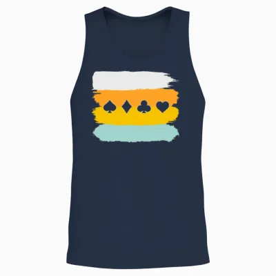 Poker Retro Unisex Tank Top - Navy