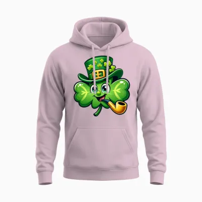 Funny Irish Shamrock Unisex Hoodie - Light Pink