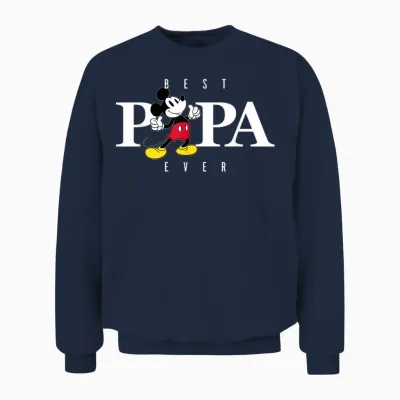 Disney Mickey Mouse Thumbs Up Best Papa Ever Father's Day Unisex Sweatshirt - Navy