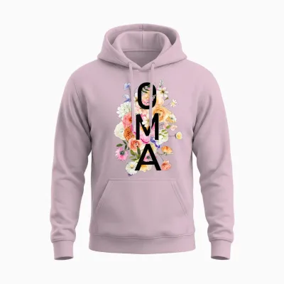 Oma Wildblumen Oma Frauen Muttertag Weihnachten Unisex Hoodie - Light Pink