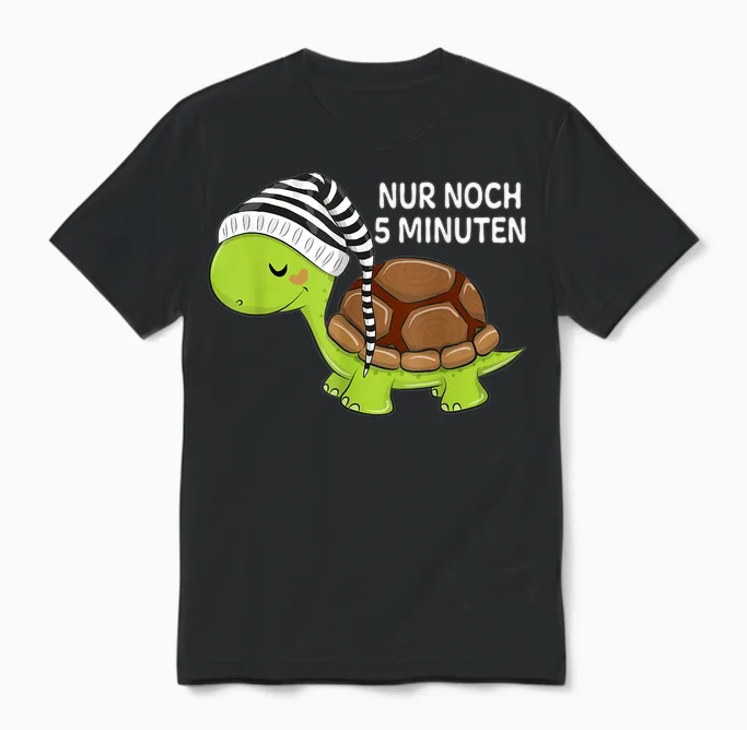 Official Sleep Shirt Turtle Pyjamas Nightdress Unisex T-Shirt in Black