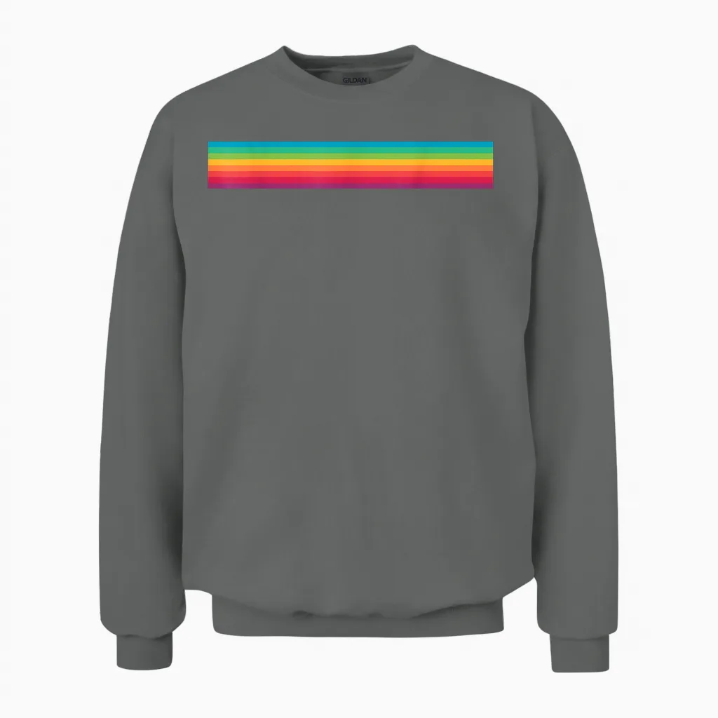 Regenbogen Bunte Streifen | Linien Standard Unisex Sweatshirt in Graphite Heather