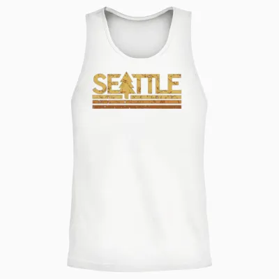 Retro Vintage Seattle Washington Unisex Tank Top - White