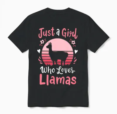 Llamas Llama Lover Retro Unisex T-Shirt - Black