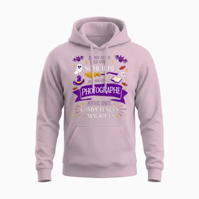 Pas Une Sorcière Je Suis Une Photographe Cadeau Photographie Unisex Hoodie - Light Pink