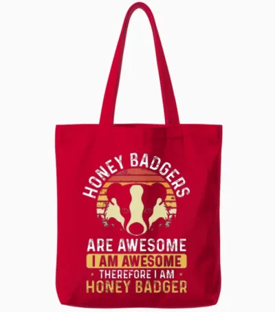 Retro Honey Badger Are Awesome Tote Bags - Red