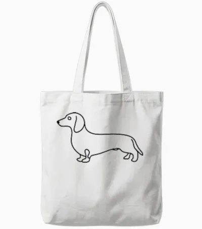 Dackel Geschenke Für Hundeliebhaber Unisex T-Shirt, Weiß, Kurzarm, S, Klassisch Minimalistisch Tote Bags - White