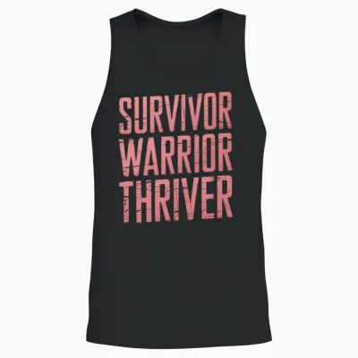 Survivor, Warrior, Thriver Shirt, Canser Support Unisex Tank Top - Black
