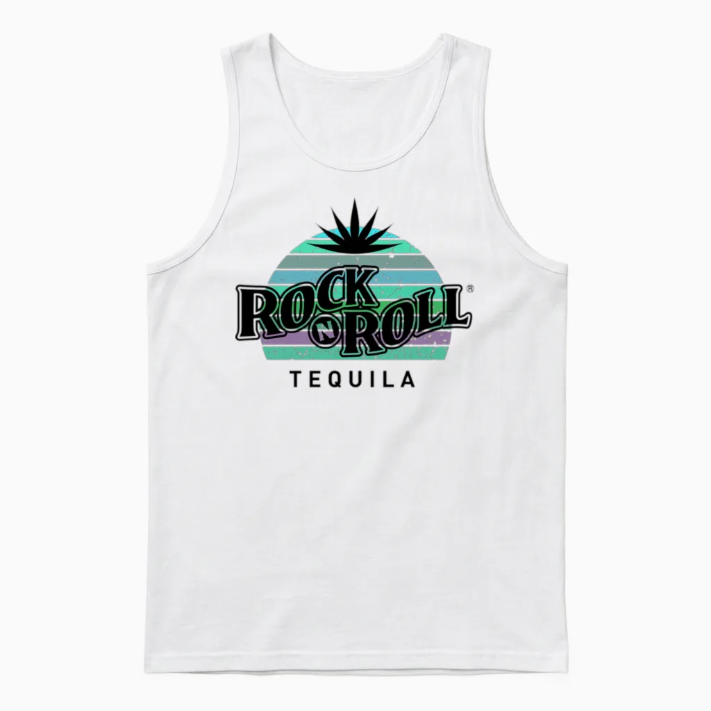 Rock N Roll Tequila Seventh Collection Unisex Tank Top in White