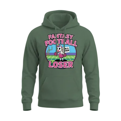 Fantasy Football Loser Unicorn Unisex Hoodie - Military Green