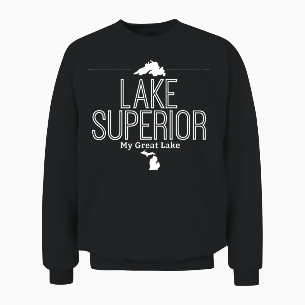 Lake Superior Unisex Sweatshirt in Black