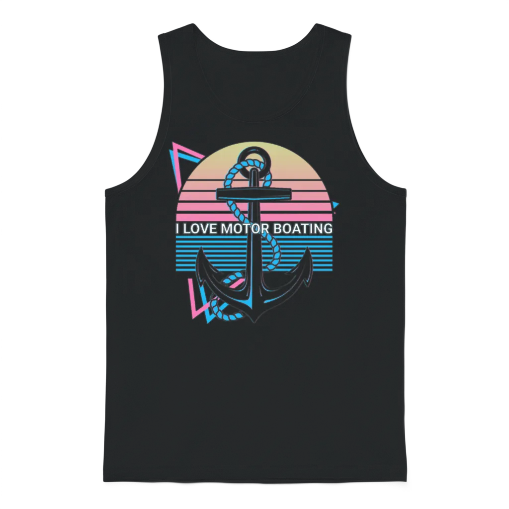 Boating Retro Unisex Tank Top - Black