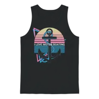 Boating Retro Unisex Tank Top - Black – 1