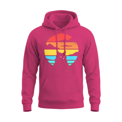 Retro Cat Unisex Hoodie - Heliconia
