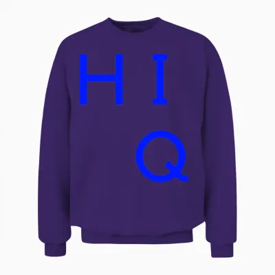 Hi Iq High Iq High Intelligence Quotient Pun Unisex Sweatshirt - Purple