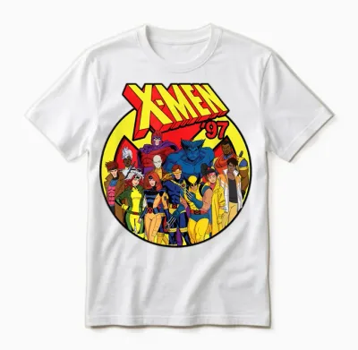 Marvel Studios X-Men '97 Animated Series Team and Title Logo T-Shirt, Black Unisex T-Shirt - White
