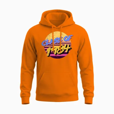 80s Style 36th Class Reunion Class of 1984 Unisex Hoodie - Safety Orange