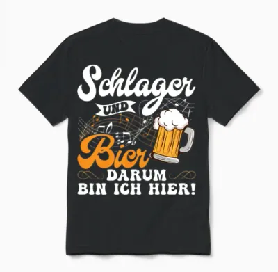 Folk Music Party Festival Outfit German Hits Unisex T-Shirt - Black
