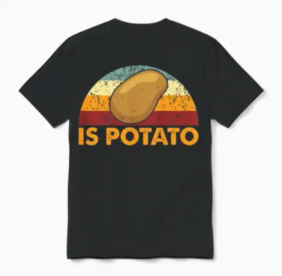 Retro Is Potato Unisex T-Shirt - Black